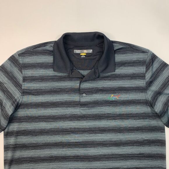 Greg Norman Polo Shirt Mens Extra Large Black PlayDry Striped Performance Golf - Picture 3 of 10